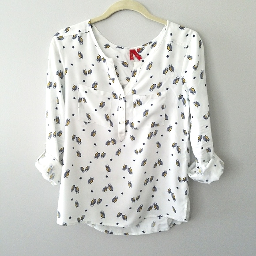 🎈SOLD🎈 RED CAMEL Owl Print Top 🦉 - Picture 3 of 6